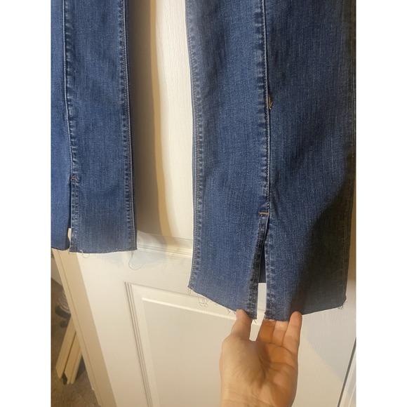 Express Boot high Rise Front Seam Ankle Split Denim 2S/2C - Picture 2 of 10